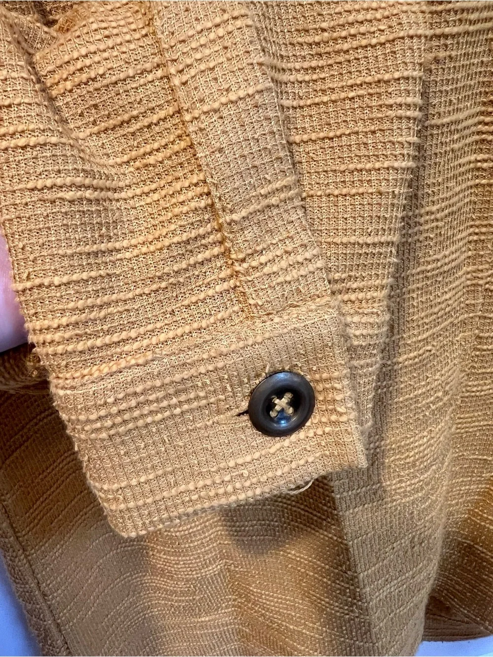 Caslon (Nordstrom) Mustard Textured Zip Bomber Jacket (size L) - Picture 5 of 6
